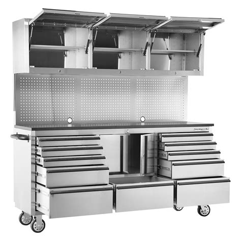 oemtools 24615 72 11-drawer cabinet and upper cabinet stainless steel|oem 24615 storage cabinet.